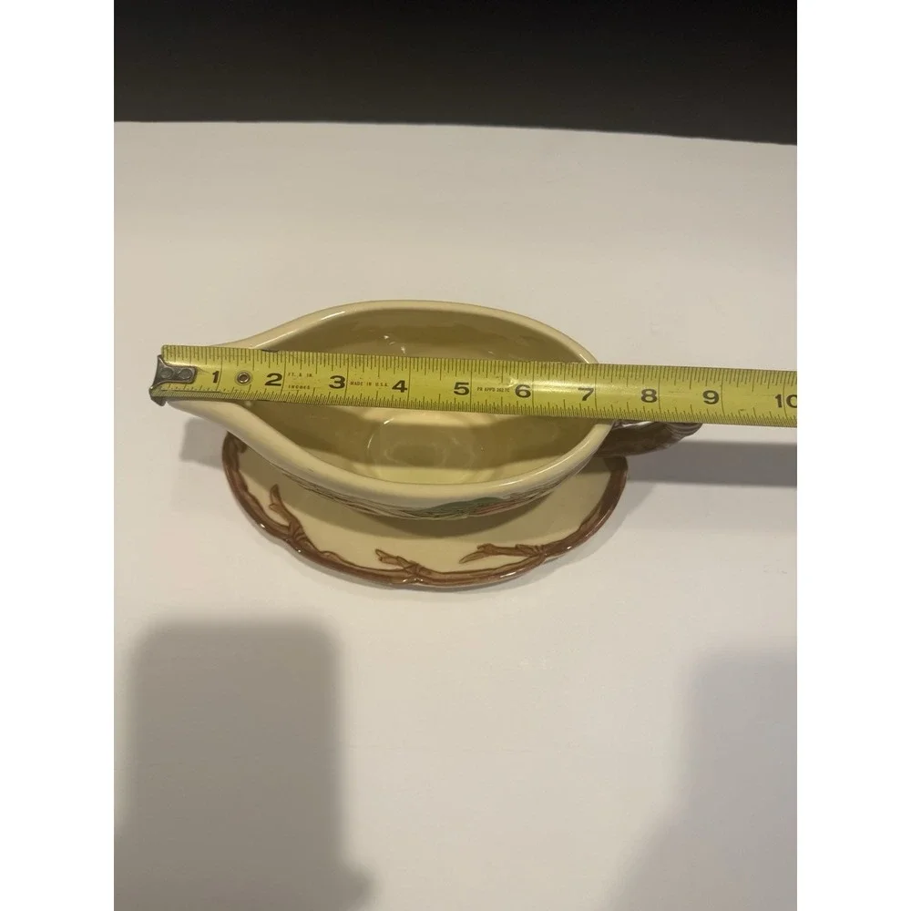 Franciscan Apple Gravy Boat With Underplate Hand Decorated USA Vintage